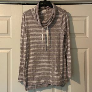 Purple heather, long sleeve, cowl neck sweater